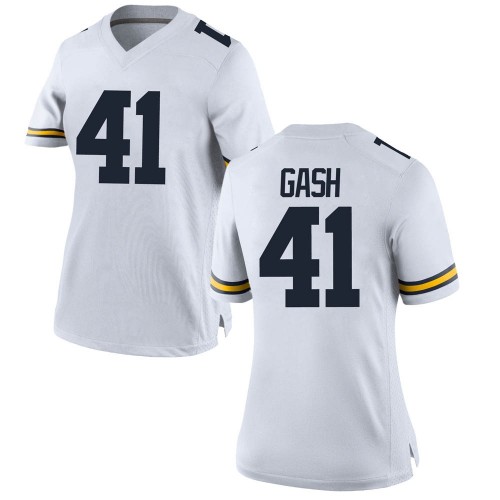 Isaiah Gash Michigan Wolverines Women's NCAA #41 White Game Brand Jordan College Stitched Football Jersey APC0454PP
